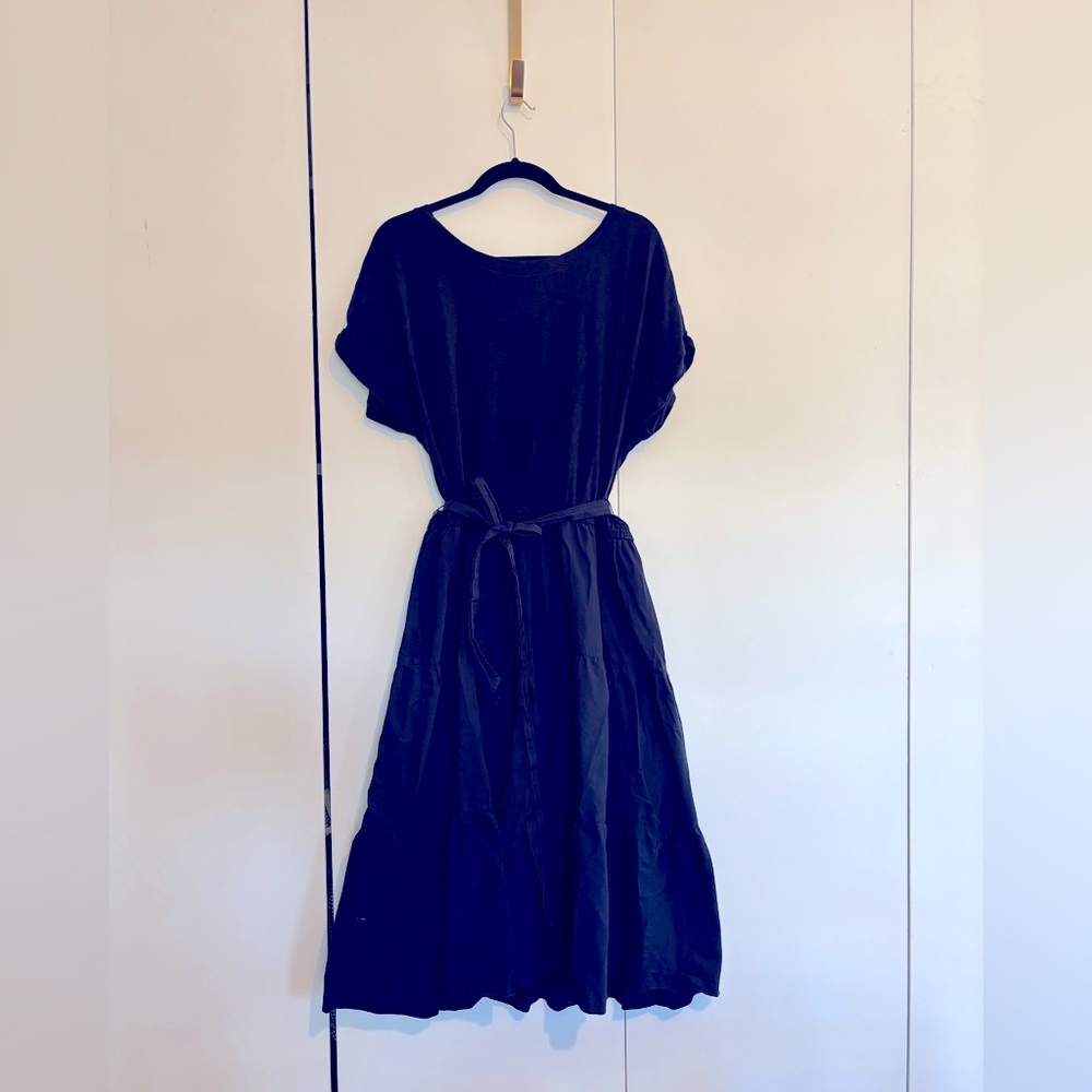 Talbots Navy Midi Tier Skirt Dress